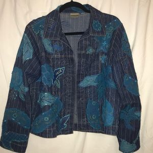 Gorgeous Chico's vintage embellished denim jacket. Size 2X